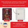 English Toy Spaniel Holiday Christmas Porcelain Ornament Christmas Tree Hanging Decorations for Home Christmas Holiday, Rectangle, Gift, Multicolor